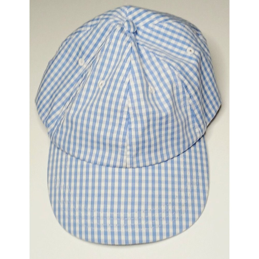 BP Nordstrom Gingham Plaid Blue White Bow Hat OSFM NWOT